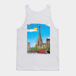 Eiffel Tower Paris France Cityscape Illustration Art Tank Top